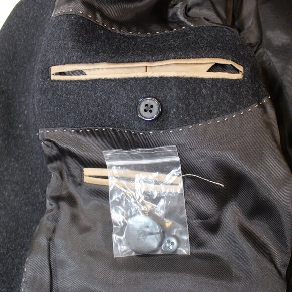 NWOT  $99 Hart Schaffner Marx Charcoal Wool/Cashmere Top Coat Overcoat 40S - Picture 7 of 16